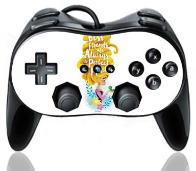 Skin kompatibel mit Nintendo Wii Classic Controller Pro Folie Sticker Disney Princess BFF Rapunzel