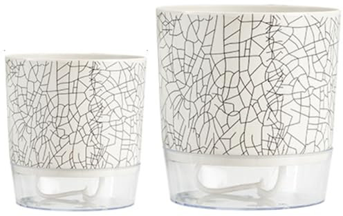 SHITOOMFE Planta autónoma de Planta 2pcs Plantador autocomplaciente 4.3 '' ＆ 5.5 '' macetas autónomos africanos Estilo Violeta 2 plantadores para Plantas de Interior