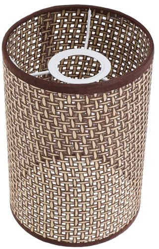 Housoutil Geflochtener Rattan-Tischlampenschirm Aus Bambus Trommellampenschirme Ausgehöhlter E27/E14-Ersatz-Stehlampenschirm Für Schlafzimmer Arbeitszimmer Wohnzimmer Hotel
