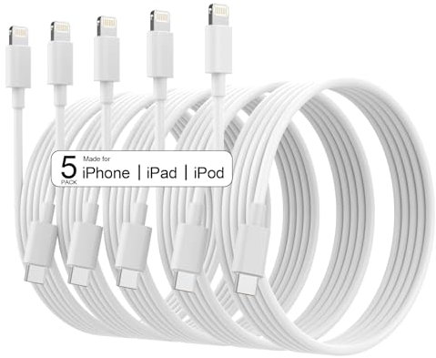 Apple MFi Certified USB C to Lightning Cable - 5Pack 6FT Long Fast Charging iPhone Charger Cord for iPhone 14/13/12/11 Pro Max/XR/XS/X/8/7/6 Plus/SE, iPad