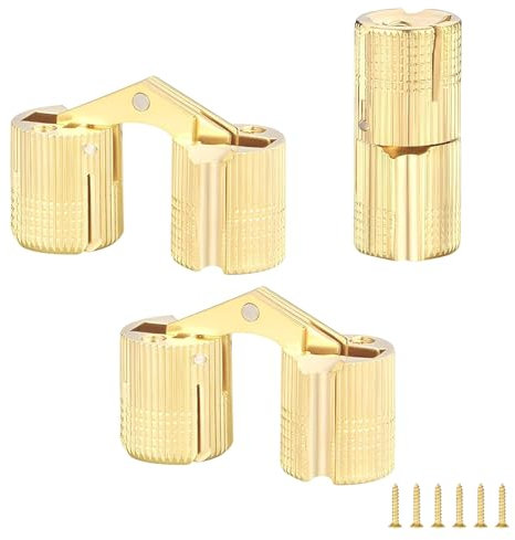 Qrity 3 Pièces Charnières Cylindriques, Charnières Invisibles en Laiton, 180 ° Angle D'ouverture, Charnières pour Boîte à Bijoux, Boîte Cadeau, 12 mm