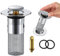 Suzmei Silver Stainless Steel Brushed Drain Strainer, Sink Plug Replacement, Anti-Clogging