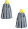 MAYA Fregona MAX Pro Tiras. Limpieza para Todo Tipo de Suelos. 100 % Microfibra. Super Absorbente y No Raya. Rosca Universal. Pack de 2 Fregonas (Amarillo)