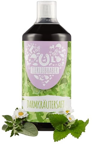 Tierliebhaber – Darmkräutersaft für Pferde aus 100% naturbelassenen Kräutermischung – Zur Unterstützung des Magen-Darm-Traktes & Verdauungssystems – Futtermittel mit Salbei, Melisse & Kamille – 1l