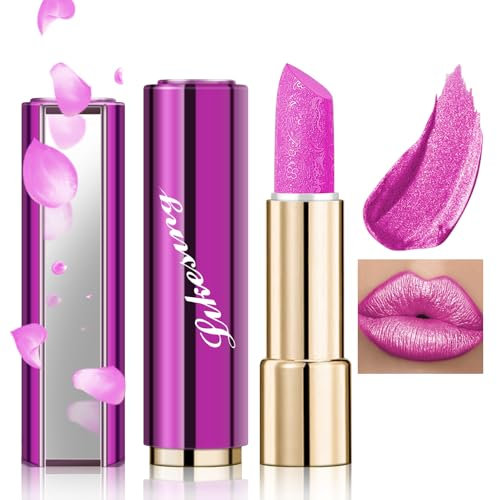 Likesing 1 Pezzi Glitter Rossetto Lunga Durata Lucidalabbra Rossetti Labbra Opaco Rosso Rossetto Lipgloss Rossetto Volumizzante Lipstick Matte Trucco Regalo Donna per Trucchi Ragazza Compleanno