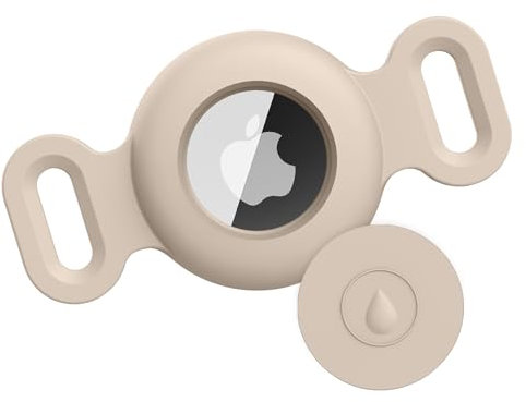 Vancle Airtag Étuis Collier pour Chien et Chat, Coque en Silicone Étanche pour Apple AirTag GPS Finder, 1pc Housse de AirTag Protection pour Pet Colliers de Compagnie Anti-Perte Porte-clés AirTag