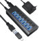 Hub USB 3.0 en aluminium 7 ports USB SuperSpeed avec bloc d'alimentation 12 V/2 A et interrupteur marche/arrêt individuel pour Surface Pro, Windows, PC, ordinateur portable, ordinateur de bureau