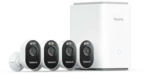 Reolink Home Hub Pro mit 4× Lumus Pro, 4K Wi-Fi 6 All-in-One Sicherheitssystem mit 2TB HDD, Max. 16TB Speicher, Spotlight Nachtsicht, Dual-Band Wi-Fi, Smart-Erkennung, Anti-Diebstahl Verschlüsselung