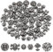 PH PandaHall 80 Sätze Totenkopfnieten Mit Schraubverschluss Totenkopfnieten 4 Stile Totenkopf Nieten Ohrstecker Antik Silber Skelett Geister Niete Für Kleidung Tasche Basteln