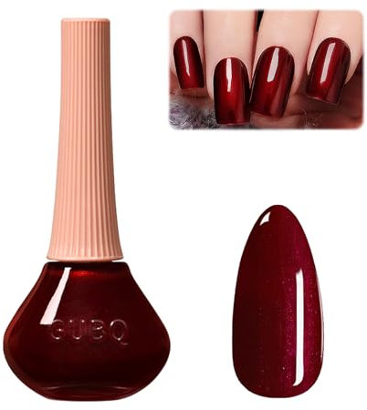 Red Nail Polish - Wine Red Nail Polish - Quick Dry Burgundy Nail Varnish - Shimmer Pearl Nail Varnish - High Gloss & Chip Resistant Nail Paint For Women Girls Manicure DIY