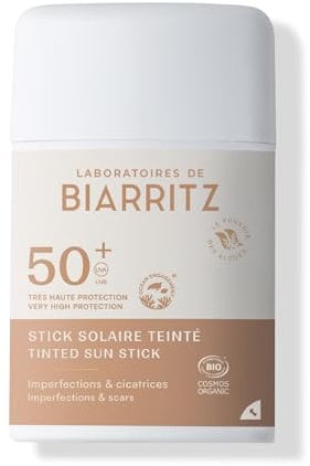 Laboratoires de Biarritz - Stick Solaire Teinté - SPF50+ - Certifié Bio - Protège et Camoufle Imperfections & Cicatrice - 12 gr - Fabriqué en France