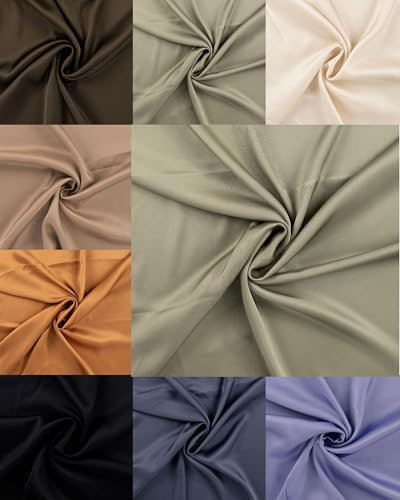 Viskose-Satin Viskosesatin | für Blusen, Kleider, Hosen | uni | Meterware | ab 50x140cm (Khaki)