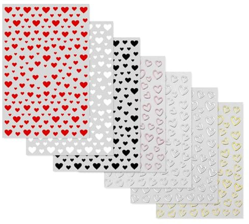 7 Pieces Of Heart-Shaped Manicure Stickers, Self-Adhesive Manicure Stickers, Diy Nail Art, Nail Decorations, Manicure Accessories.