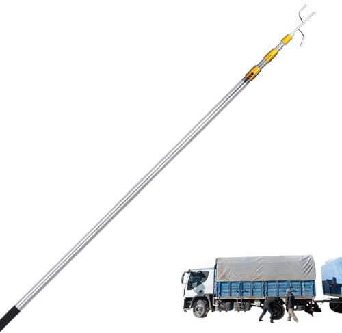 JIEBWCHA Pince De Chargement De Camion, 150cm Poteau Télescopique pour Camion, Outil De Récupération De Chargement pour, Acier Inoxydable Perche Télescopique Multi-Usage