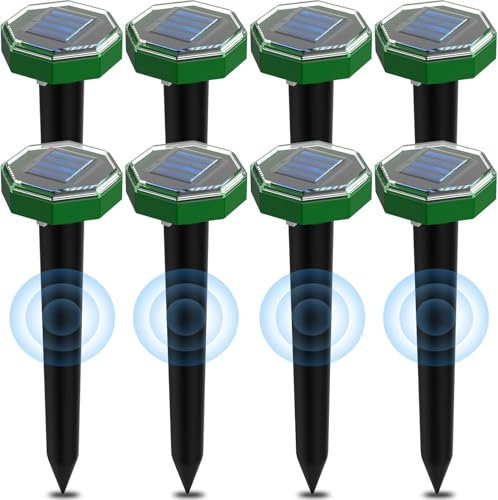 Ultraschall Maulwurf Vertreiber 8 Stück,Solar Maulwurfschreck, Vertreibt Maulwürfe und Schlangen