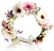 YAZILIND Pastel Daisy Fleur de la Couronne à la Main Rose et Blanc Floral Bandeau avec des Accents de fleurs sauvages pour les Mariages, les Festivals et les Photoshoots