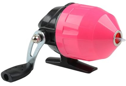 Sharplace Moulinet de Pêche à Petit Moulinet avec Ligne, Léger, Compact et Rotatif, Rapport de Démultiplication de 2,6:1, Rose