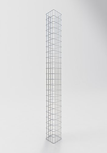 GABIONA Colonne de Pierre Panier Gabion carré, Largeur de Maille 5 x 10 cm, Hauteur 230 cm Spirale Fermeture, galvanisé 22 x 22 cm