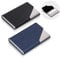 homEdge - Lot de 2 porte-cartes de visite professionnels fins en similicuir + acier inoxydable - Pour les voyages et les affaires - Noir et bleu