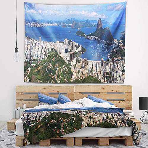 Designart Rio De Janeiro Panorama Wandteppich, Wanddekoration für Zuhause und Büro, mittelgroß, 99,1 x 81,3 cm