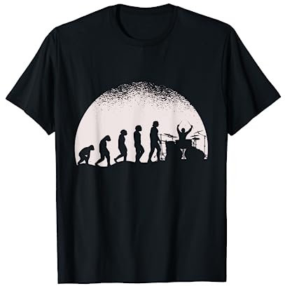 Trommler Geschenk Vollmond Evolution Schlagzeug T-Shirt