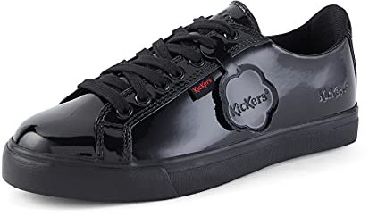 Kickers Tovni Lacer Low-Top Trainer | Casual Shoe, Zapatillas Mujer, Negro (Patent Black), 39 EU