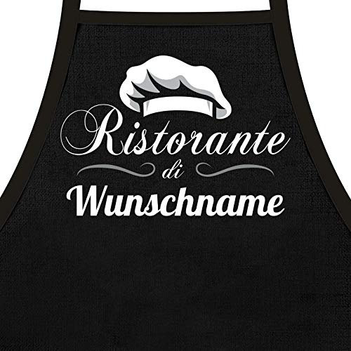 Kochschürze für Männer Ristorante di + Wunschname - als Geschenk Grillschürze oder Küchen Schürze personalisiert