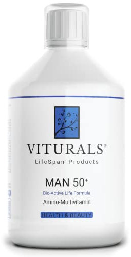 VITURALS MAN 50+ Bio-Active Life Formula - Mikronährstoffkonzentrat - 500ml Multivitamin für den Mann ab 50, alle wichtigen Vitamine - Mikronährstoffe - Aminosäuren & Spurenelemente, Bioaktiv