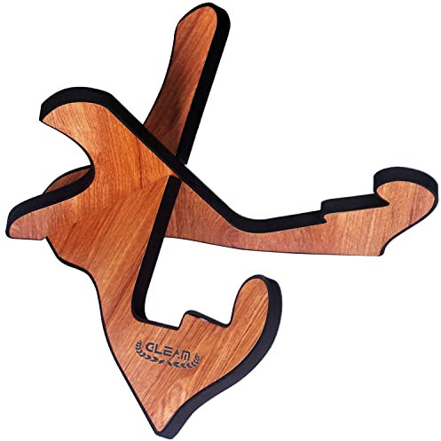 GLEAM Gitarrenständer Universal Holz für akustische E-Gitarre und Bass Das holz