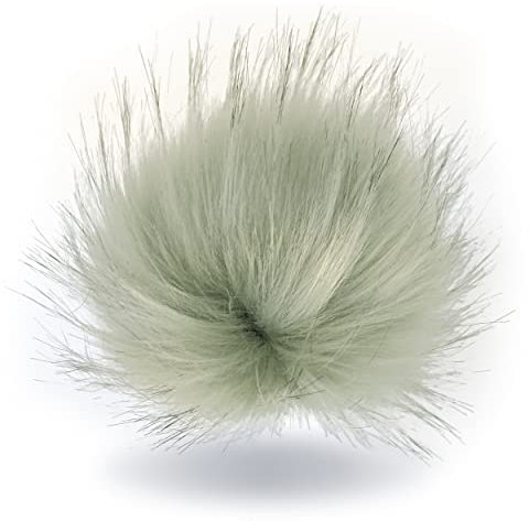 Wohnkult 15-17cm Kunstfell Bommel Pelzbommel Fellbommel Pompon mit Faden für Mützen Anhänger | 16 Farben (Hellgrau)