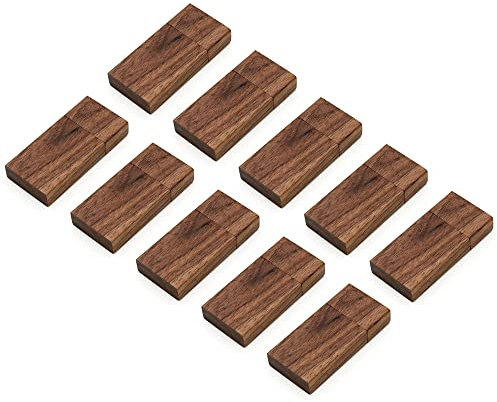 USB-Speicherstick aus Holz, 32 GB, Walnussholz, 10 Stück