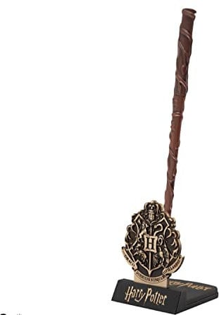 Cinereplicas Harry Potter - Stylo-baguette Hermione Granger avec socle et marque-page lenticulaire - Licence officielle