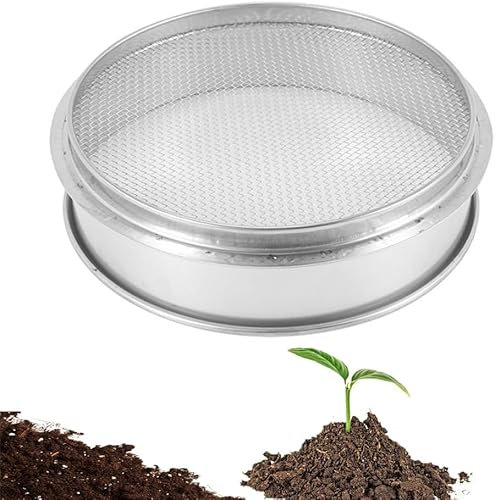 Roundsky Prestazioni Giardino Raschietto Setaccio Afferrare Piano Setaccio Semi Compost Colino Giardinaggio Attrezzo - 8 (2.5Mm)