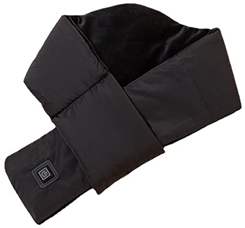 Erhitzter Schal, USB -Hals -Hitzekissen, Winterschal, beheizter Schal mit 3 Heizwerken, Plüsch -Elektro -Massage -Hals -Wrap für Unisex Winterwärmer im Freien im Freien (schwarz)