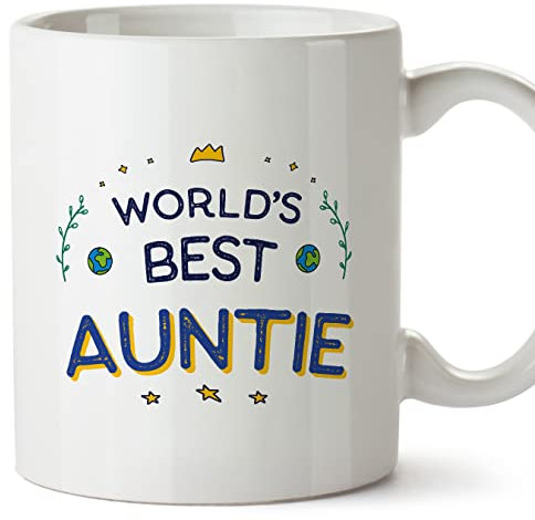 MUGFFINS Aunt Mug - in English - World's Best - Funny Gift - Ceramic 11oz Mug