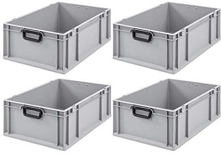 PROREGAL SuperSparSet 4x Eurobox NextGen Portable Duo | HxBxT 22x40x60cm | 44 Liter | Eurobehälter, Transportbox, Transportbehälter, Stapelbehälter