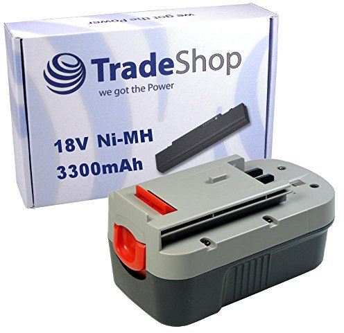 Trade-Shop Batterie Ni-MH 18 V / 3300 mAh compatible avec Black&Decker Firestorm A18-XJ A18E A18E-XJ GCL2500 GPC1800P A18NH EPC182K2 EPC186BK EPC188BK