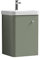 nuie COR801 Core Modern Bathroom Wall Hung 1 Door Vanity Basin Unit with Ceramic Basin, 400mm, Satin Green