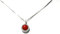 Nadir Collier Femme Argent 925% Avec Pendentif Corail Rouge Naturel, m, Argent sterling, Corail Zircon