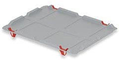 Auflagedeckel Set Eurobox NextGen mit 4 roten Schiebeschnappverschlüssen | BxT 30x40cm | Eurobehälter, Transportbox, Transportbehälter, Stapelbehälter