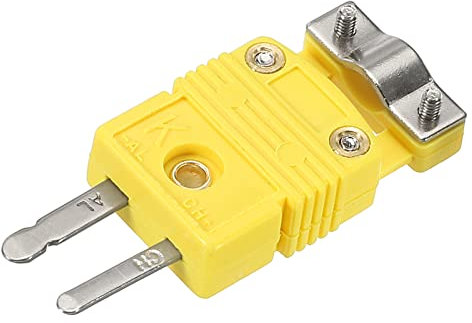 sourcing map K Typ Thermoelement Draht Steckverbinder Stecker Steckdose Adapter Hohe Temperatur 220°C(428°F) mit Befestigung Klemme für Thermoelement Sensor Fühler