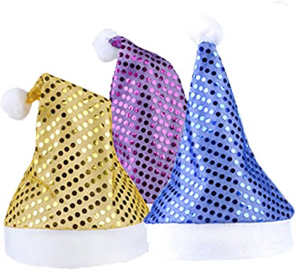 ABOOFAN Weihnachtsmütze Dekor Glitzernde Weihnachtsmütze Hut Violett