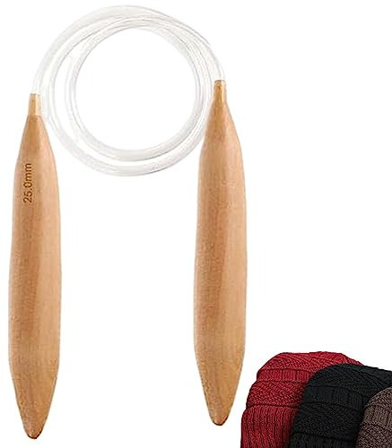 Grandes aiguilles à tricoter en bois | Aiguilles à tricoter en bois naturel surdimensionnées pour fil grossier – Aiguilles en bois jumbo, aiguilles à fil grossier, outils à tisser, baguettes à