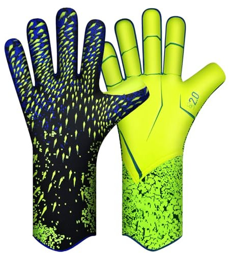 QUICARD Torwarthandschuhe, Gute Griffigkeit Fußballtorwart-Handschuhe in den Größen 6/7/8/9/10, Starker Empfänger für Männer, Jungen, Jugendliche, Erwachsene, Kinder und kleine Hände (Grün, 7)