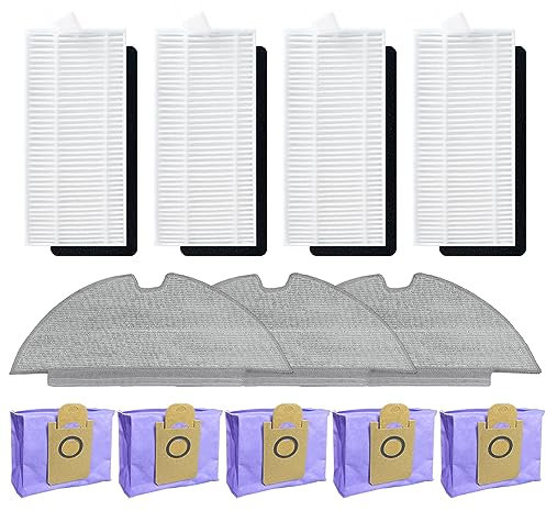 Replacement Parts for Eufy RoboVac L35 Hybrid+ / LR30 Hybrid+ Filter Mop Cloths Rag Robot Vacuums Parts Robot Vacuum and Mop Combo, Filter, Mop, Dust Bag