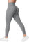 ZAAYO Sport Leggings Damen High Waist Scrunch Butt Gym Leggings Seamless Blickdicht Sporthose für Sport Yoga Fitness Workout Grau Medium