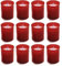AROMATIS - 12 x rote Kerzen 6,5 x 4,7 (Ø) cm (2,56 x 1,85 Zoll) - Votivkerze - Liturgische Kerze Wünsche - Brenndauer 24 Stunden