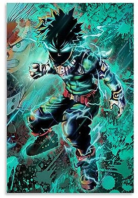 ENILSA My Hero Academia Anime Midoriya Izuku Poster Dekorative Malerei Leinwand Wandkunst Wohnzimmer Poster Schlafzimmer Malerei 08x12inch(20x30cm)