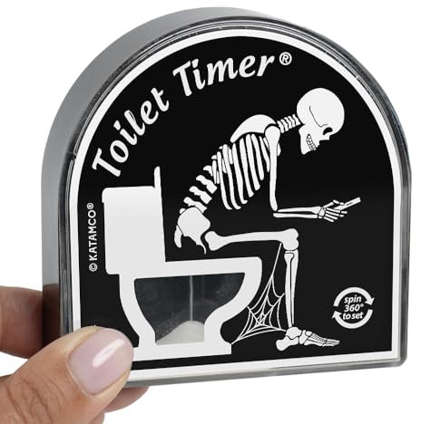 Katamco Minuteur de Toilettes édition Squelette, Cadeau Amusant pour Homme, Mari, Papa, Anniversaire, Noël, Halloween, départ à la Retraite