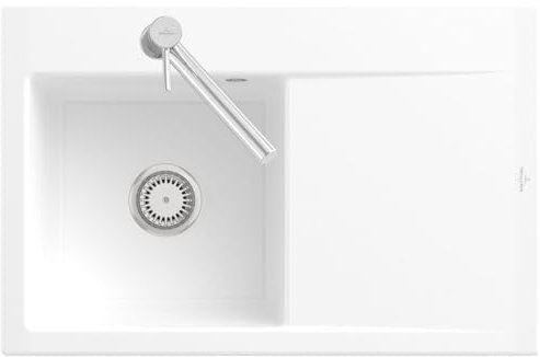 Villeroy & Boch Subway Style 45 Weiß (alpin) - 3348 01 R1 Keramikspüle Handbetätigung